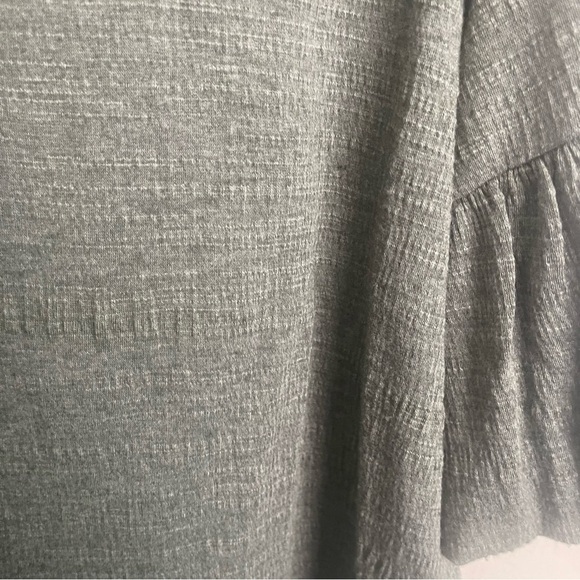 Cable & Gauge Top Puffy Bubble Short Sleeve Wide Crew Neck Slate Gray - Picture 6 of 10